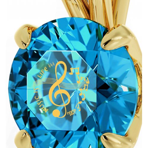 Colorful Swarovski Music Necklace in Gold Plate Frame - Nano Gold