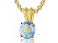 Colorful Swarovski Star of David Shema Necklace in Gold Frame - Nano