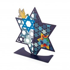 Colorful Table Sculpture, Star of David and Peace Dove - Dorit Judaica