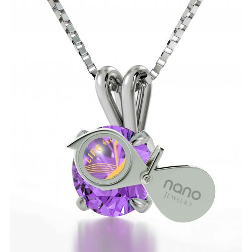 Colorful Zircon Music Necklace in Silver Frame - Nano Gold