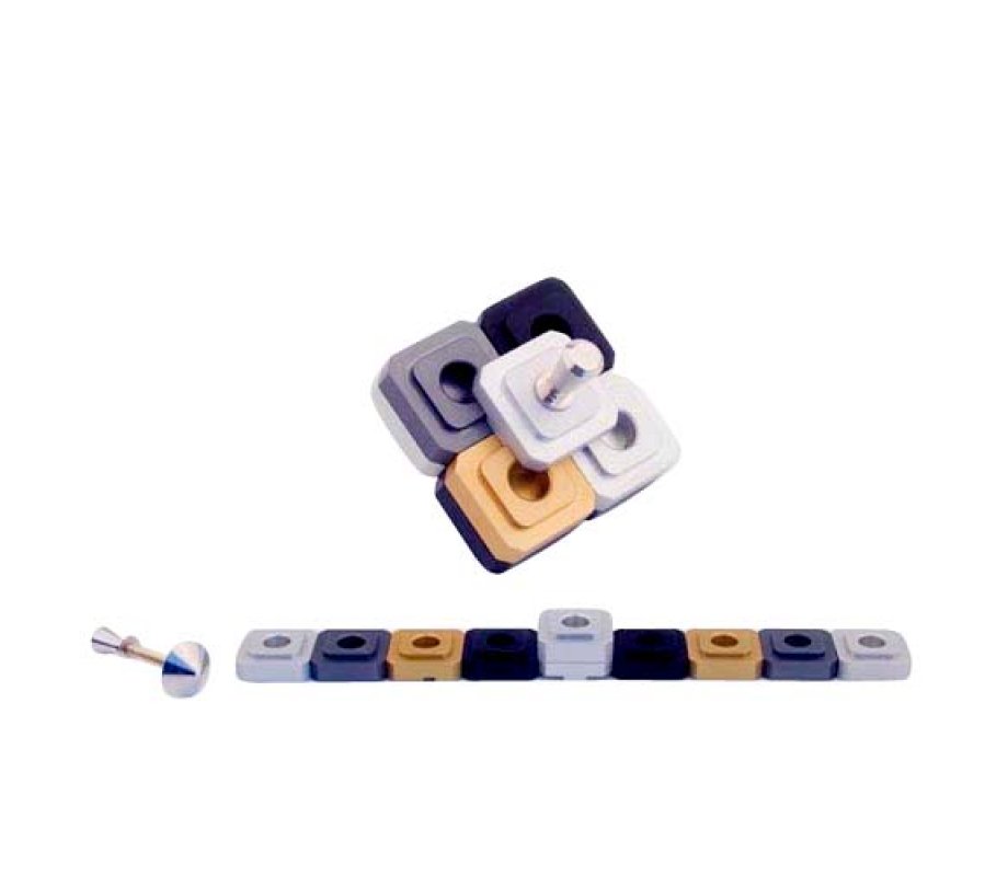 Compact Two-in-One Menorah and Dreidel, Choice of Colors - Agayof