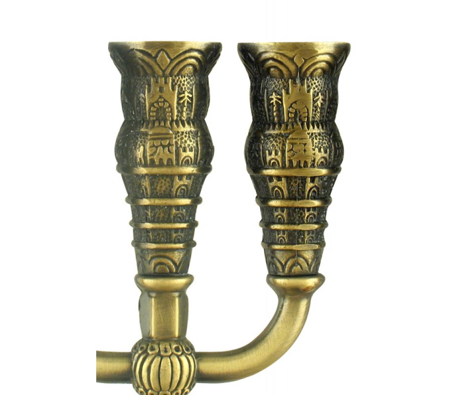 Copper Seven Branch Menorah, Jerusalem Images - Choice 5.3