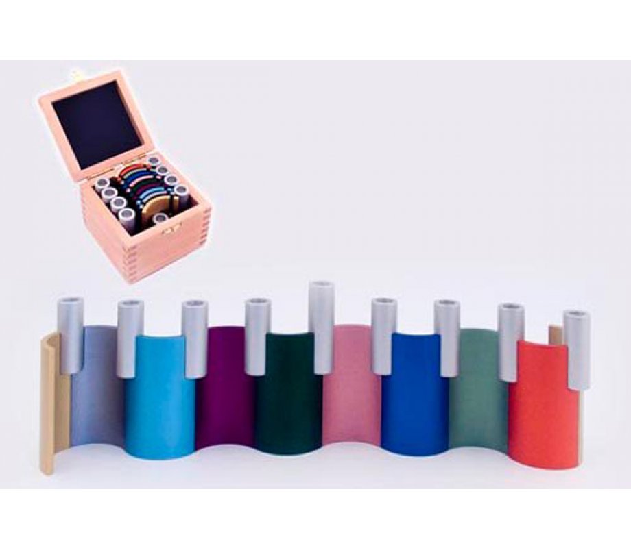 Curved Wall Menorah with Storage Box, Colorful - Agayof