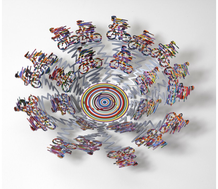 Cyclists Large Laser Cut Fruit Bowl or Wall Decoration - David Gerstein