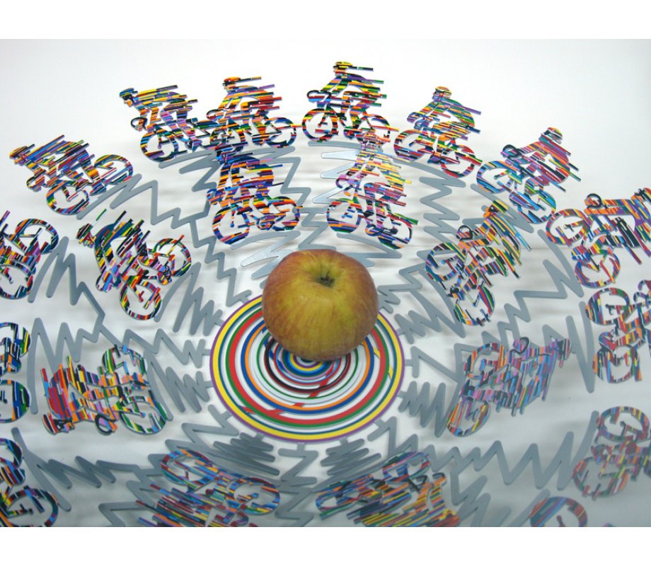 Cyclists Large Laser Cut Fruit Bowl or Wall Decoration - David Gerstein