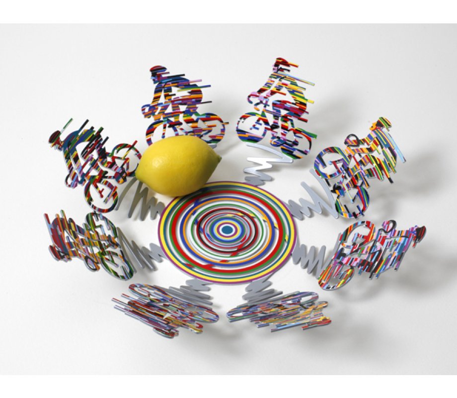 Cyclists Laser Cut Fruit Bowl or Wall Decoration - David Gerstein