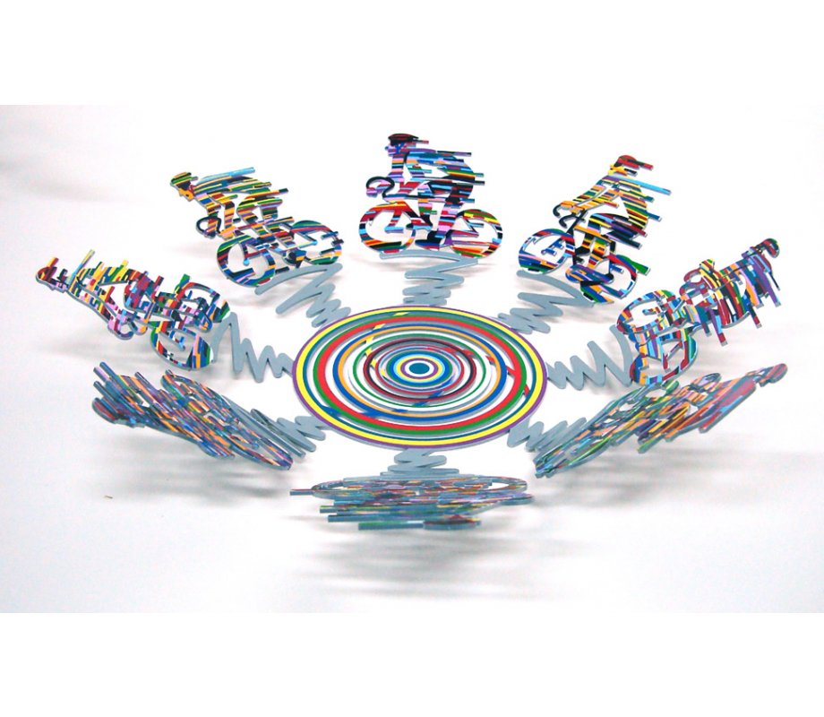 Cyclists Laser Cut Fruit Bowl or Wall Decoration - David Gerstein