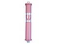 Cylinder Mezuzah Case with Curving Shin, in Light Colors at 6 Inches Height - Agayof