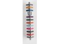 Cylinder Mezuzah Case with Triangles, Light Colors at 6 Inches Height - Agayof