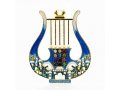 David's Lyre and Jerusalem Design, Enamel Wall Decoration in a Choice of Colors