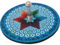Decorative Dreidel with Stand, Repeating Stars of David and Song Words - Dorit Judaica