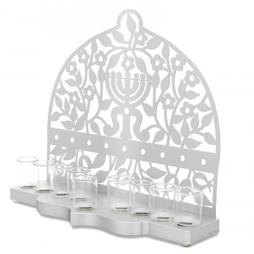 Dorit Judaica Chanukah Menorah with Cutout Pomegranates and Menorah