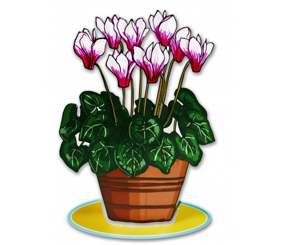 Dorit Judaica Free-Standing Cyclamen Sculpture