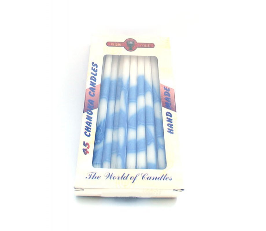 Dripless Chanukah Candles in Blue and White