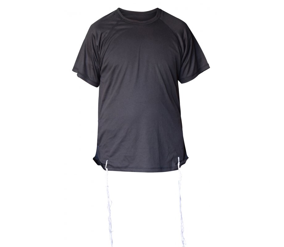 Dry-Fit Tzitzit T-shirt With Kosher Tzitzis in Black by Talitnia