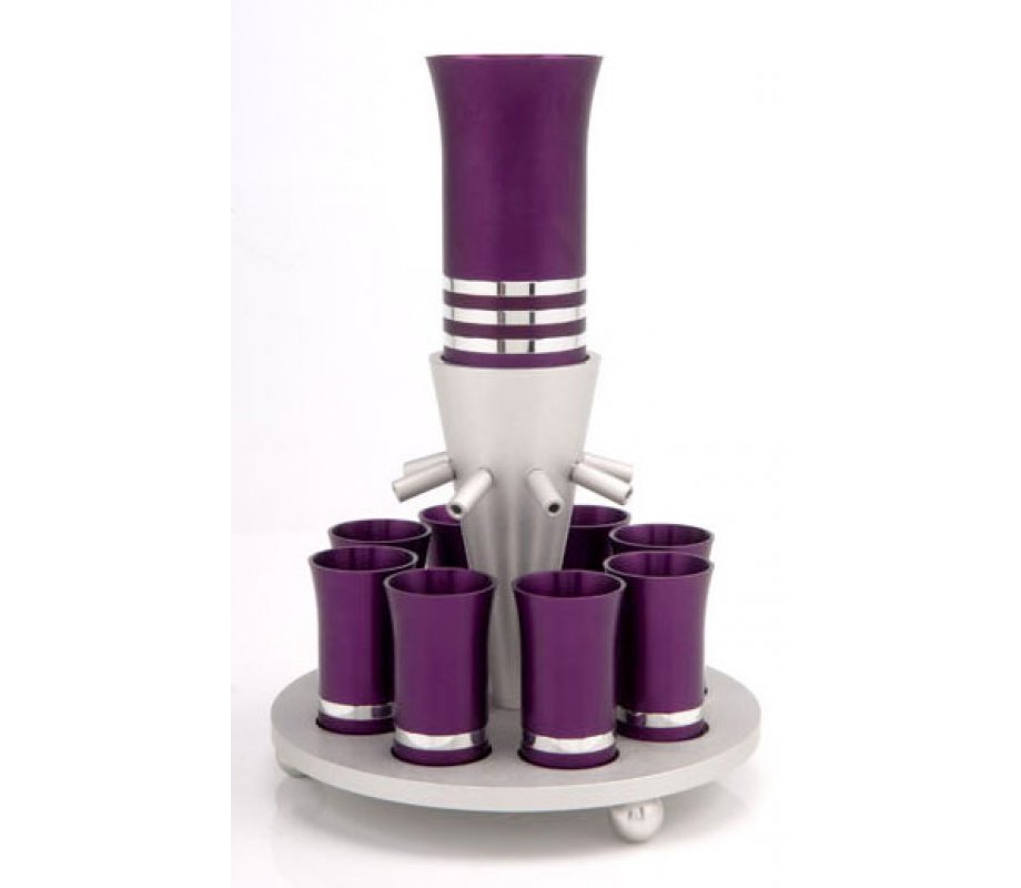 Eight Cup Agayof Wine Fountain in Purple
