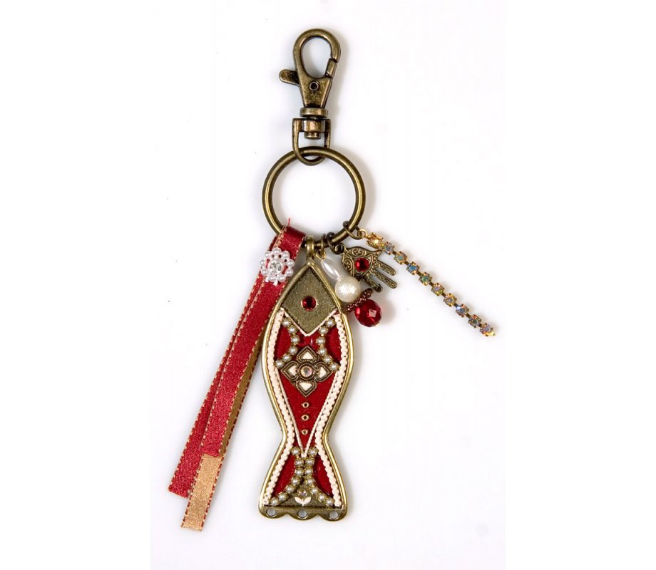 Ester Shahaf Red Fish Key Ring