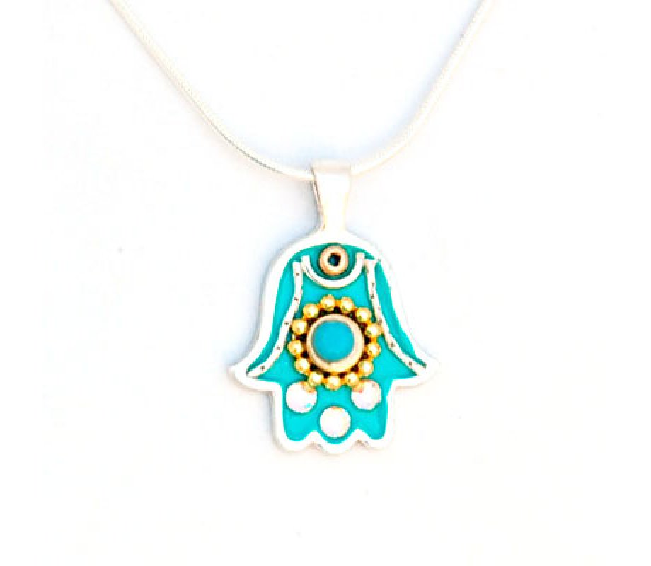 Ester Shahaf turquoise Silver Hamsa
