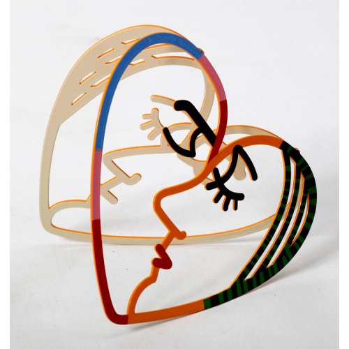 Face to Face Free Standing Double Sided Heart Sculpture - David Gerstein