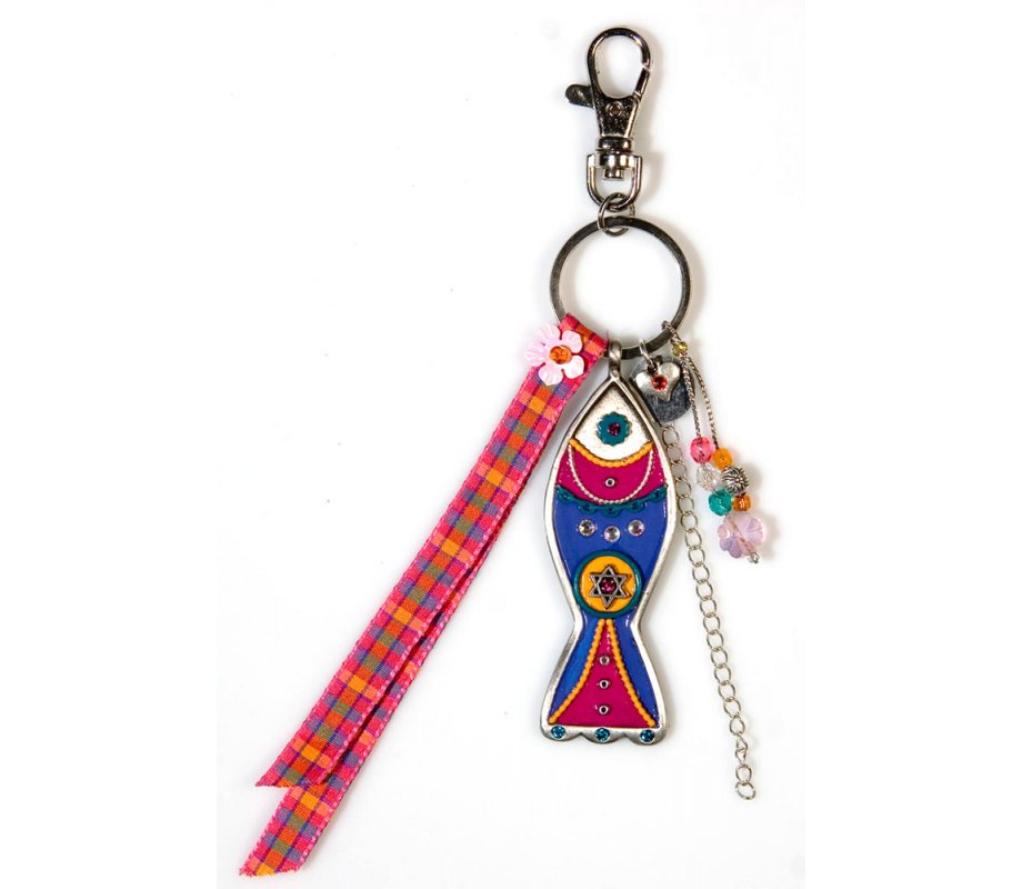 Fish Keychain in Blue and Red - Shahaf