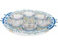 Flowers Seder Plate with Glass Bowls - Dorit Judaica