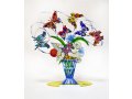 Free Standing Double Sided Colored Flower Vase Sculpture, Harmony - David Gerstein