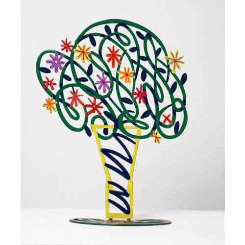 Free Standing Double Sided Flower Sculpture - Green Bouquet by David Gerstein