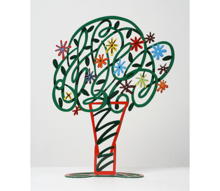 Free Standing Double Sided Flower Sculpture - Green Bouquet by David Gerstein