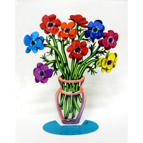 Free Standing Double Sided Flower Sculpture  Poppies Small by David Gerstein