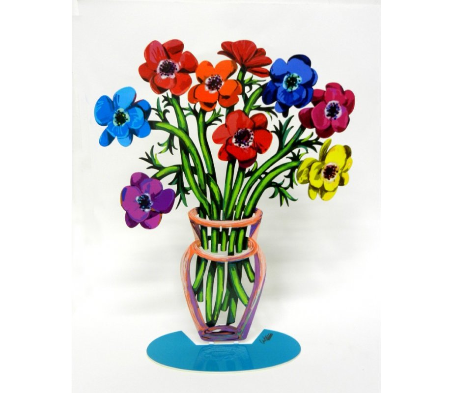Free Standing Double Sided Flower Sculpture – Poppies Small by David Gerstein