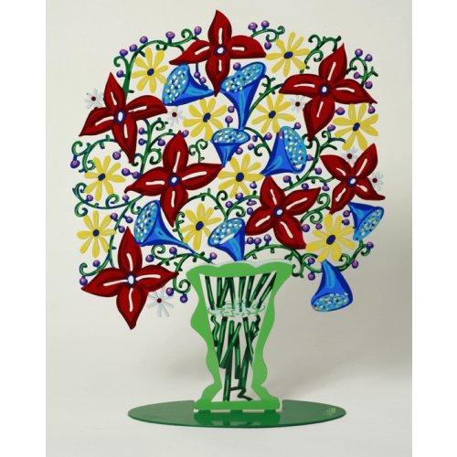 Free Standing Double Sided Flower Vase Sculpture - Bell Bouquet by David Gerstein