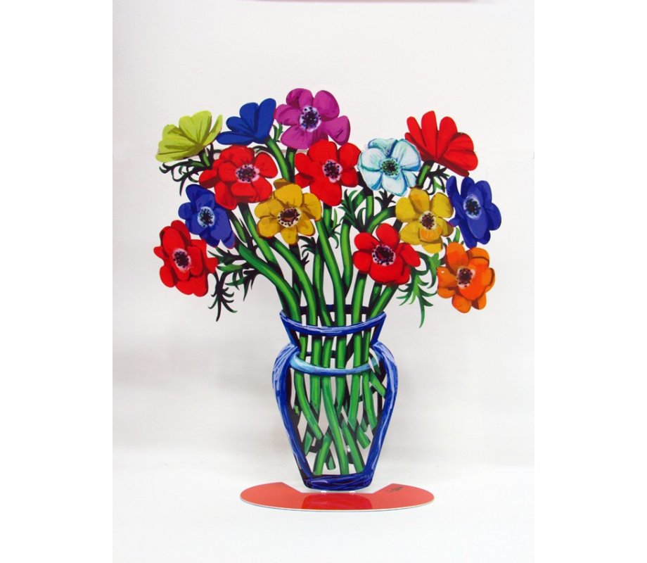 Free Standing Double Sided Flower Vase Sculpture - Poppies Large by David Gerstein