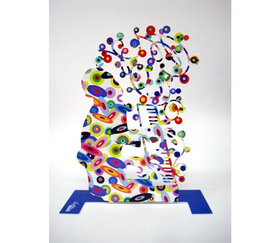 Free Standing Double Sided Music Sculpture - Piano Player by David Gerstein