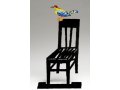 Free Standing Double Sided Sculpture - Bird Perched on Chair by David Gerstein