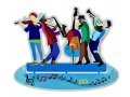 Free Standing Sculpture of Klezmer Players with Musical Notes - Dorit Judaica