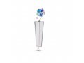 Glass and Metal Israel Museum Mezuzah Case - Blue Flower