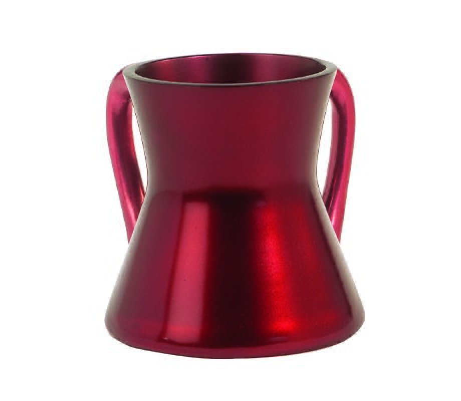 Gleaming Burgundy Aluminum Small Hourglass Wash Cup - Yair Emanuel