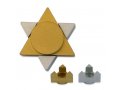 Gold Anodized Aluminum Travel Shabbat Candlesticks, Star Of David - Avner Agayof