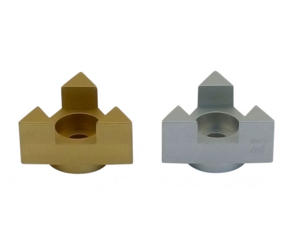 Gold Anodized Aluminum Travel Shabbat Candlesticks, Star Of David - Avner Agayof