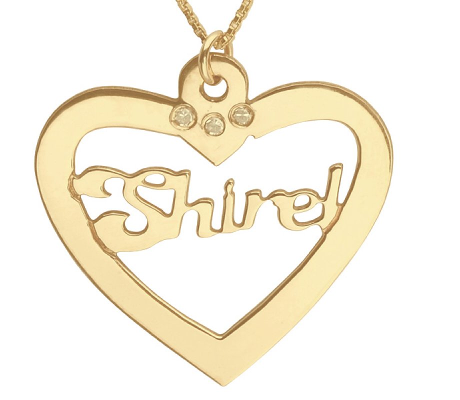 Gold Filled Name Necklace in Heart