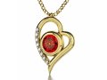 Gold I Love You Colorful Swarovski Heart Necklace by Nano Gold