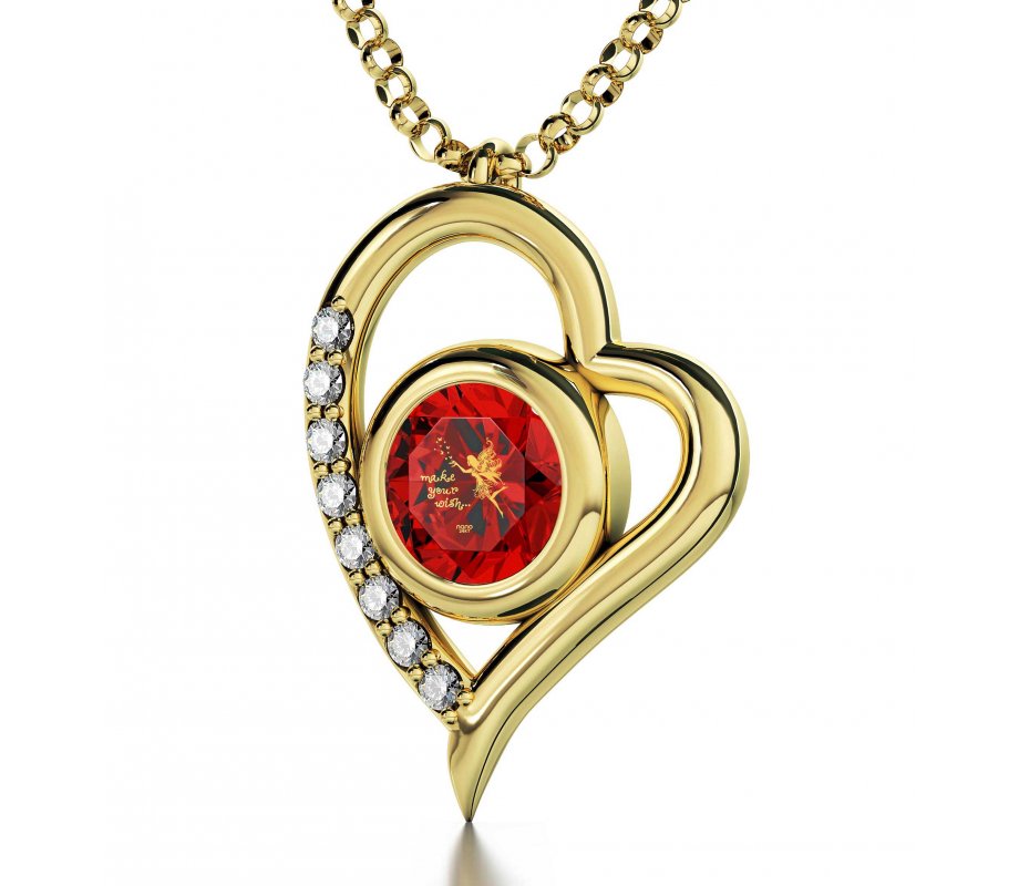 Gold Plate Fairy Heart Necklace by Nano