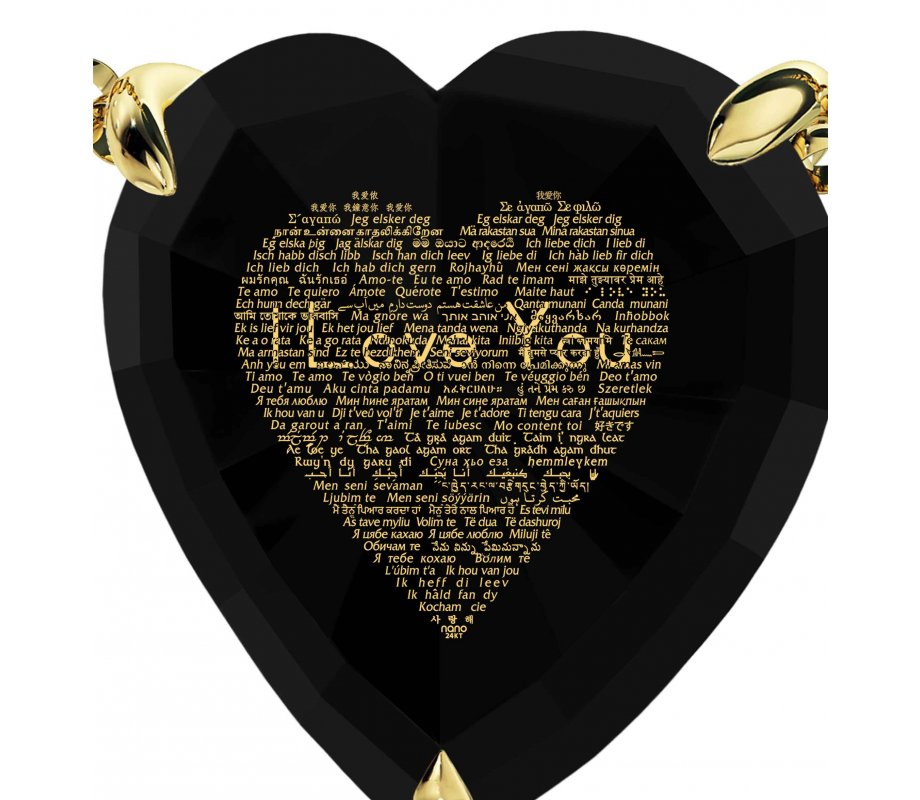 Gold Plate I Love You Heart Swarovski Necklace by Nano