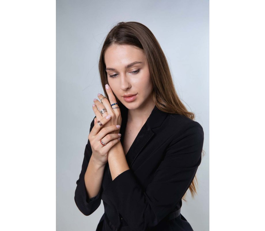 Gold Plate and Sterling Silver Ring - Inner Words in Hebrew, This Too Shall Pass