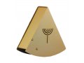 Gold Rocking Charity Box Matan Be'seter and Menorah Motif - by Shraga Landesman