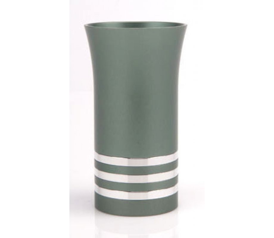 Green-Silver Kiddush Cup by Agayof