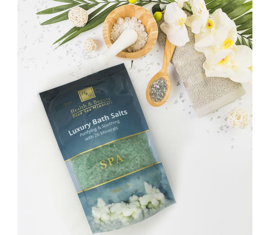 H&B Lavender Aroma Blue Bath Salts with 26 Dead Sea Minerals