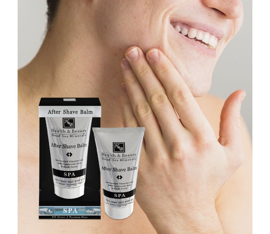 H&B Mens Balm After Shave with Hyaluronic Acid, Black Caviar & Vitamins