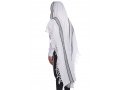 Hallel Wool Tallit Non Slip Prayer Shawl with Gray Stripes