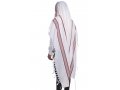 Hallel Wool Tallit Non Slip Prayer Shawl with Maroon Stripes